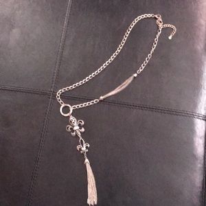 Fleur de Lis Tassel Necklace